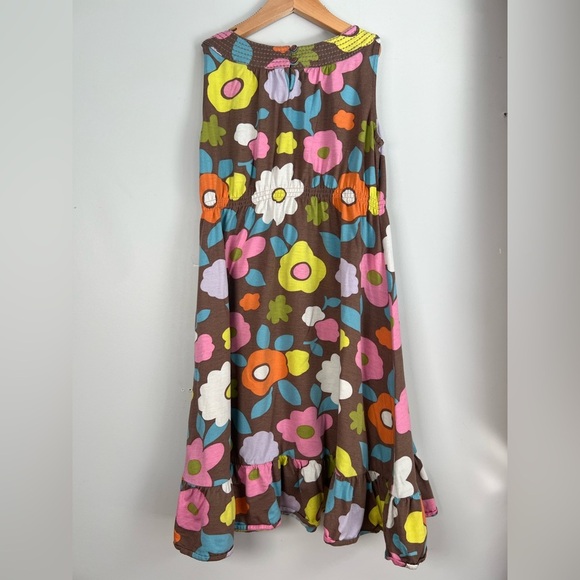 Mini Boden Dress Floral AOP Brown & Colourful 9-10 Y Girls - Picture 2 of 4